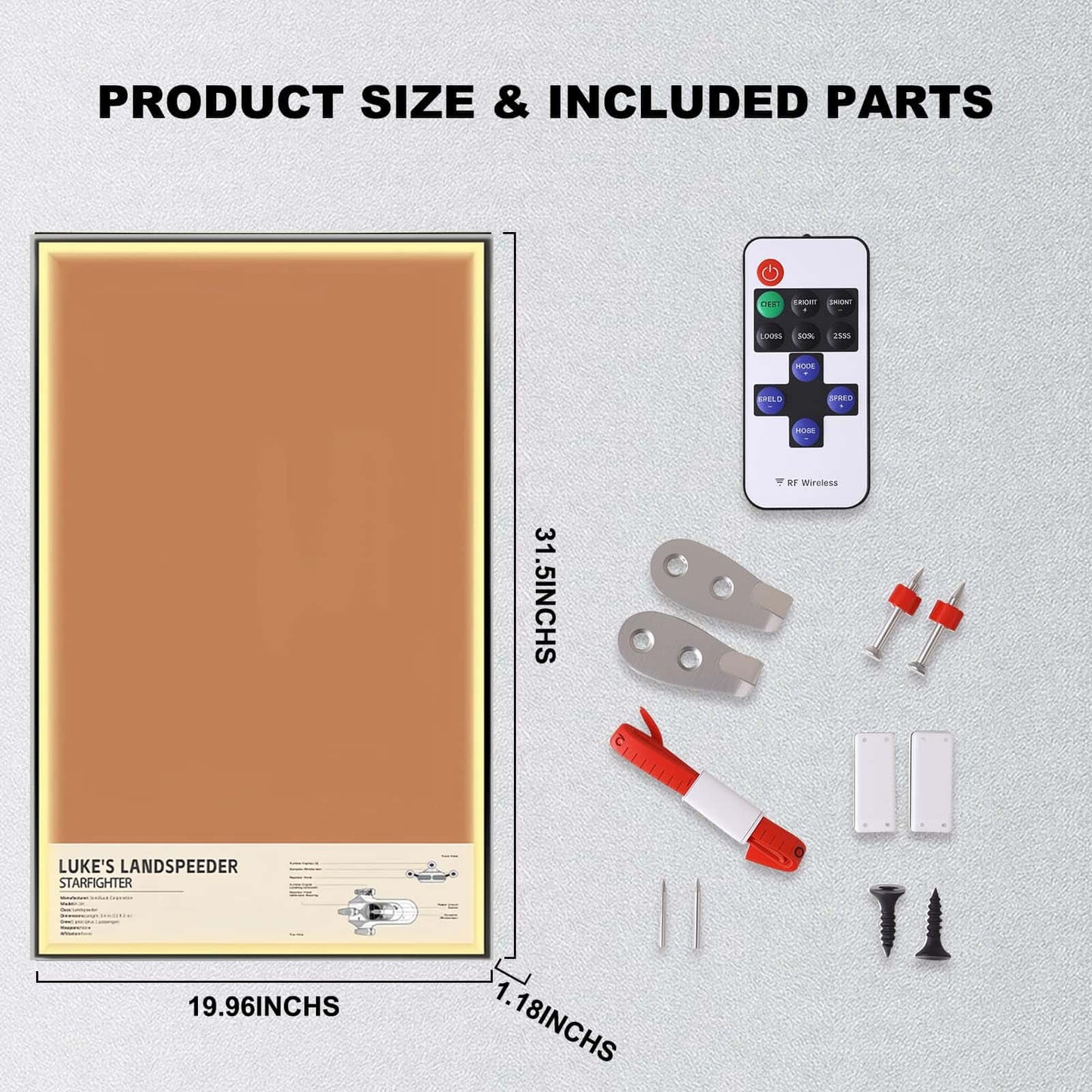 Wall Display Frame for LEGO® Star Wars 75341 Luke Skywalker’s Landspeeder™(Model Not Included)