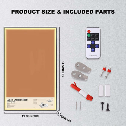 Wall Display Frame for LEGO® Star Wars 75341 Luke Skywalker’s Landspeeder™(Model Not Included)