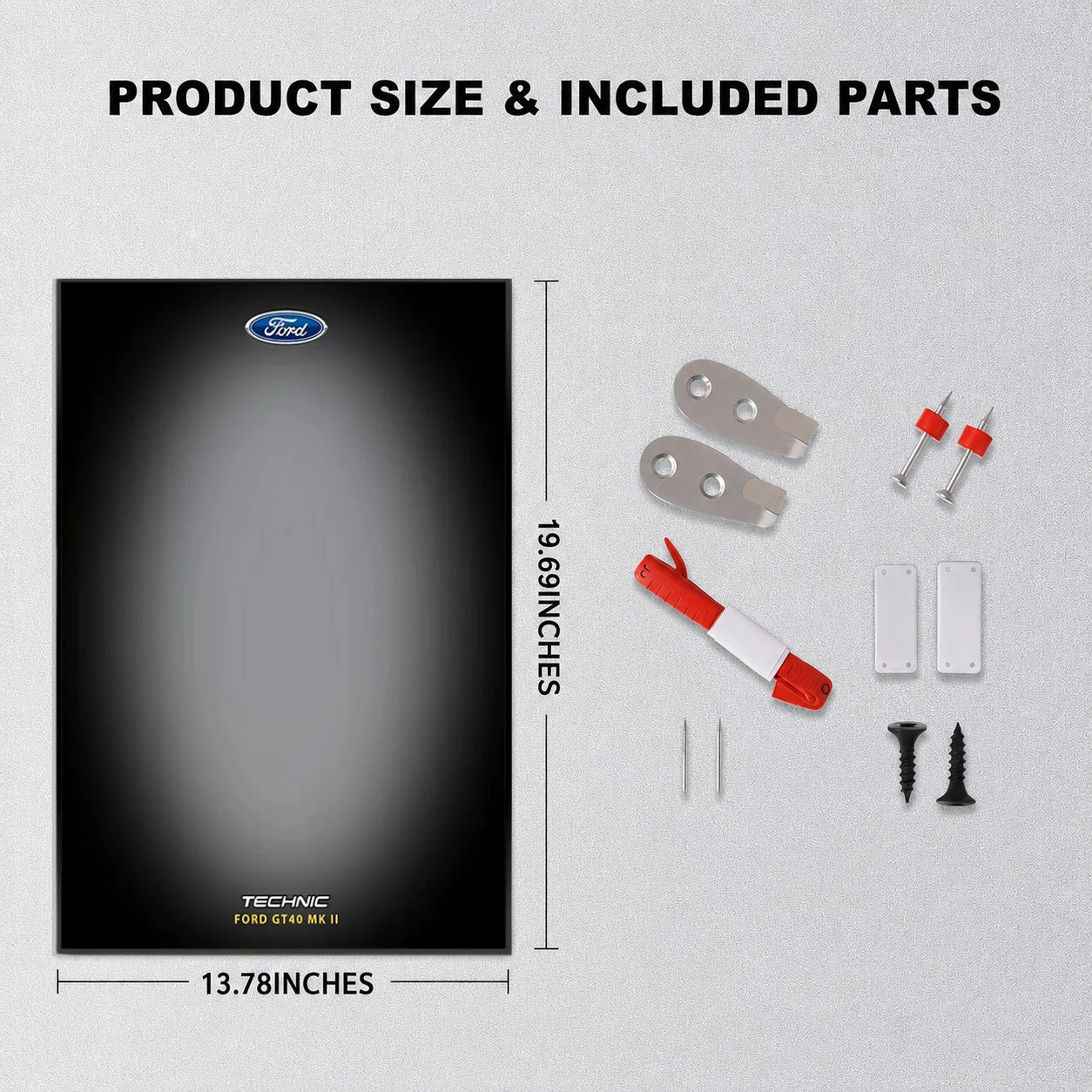 Wall Display Frame for LEGO® Technic™ 1966 Ford GT40 MKII Race Car Mid-Size Car 42223(Model Not Included)