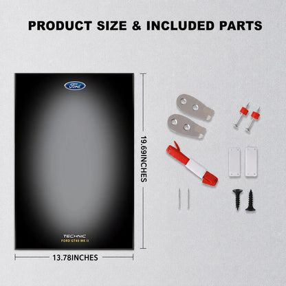 Wall Display Frame for LEGO® Technic™ 1966 Ford GT40 MKII Race Car Mid-Size Car 42223(Model Not Included)