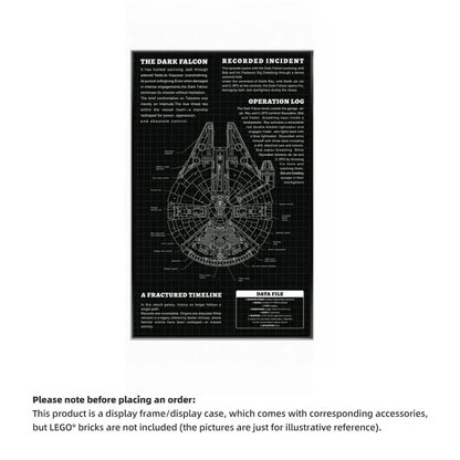 Display frame for LEGO® STAR WARS™ Dark Millennium Falcon 75389(Model Not Included)