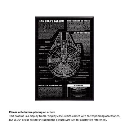 Wall Display frame for LEGO® Star Wars™ 75375 Millennium Falcon™(Model Not Included)