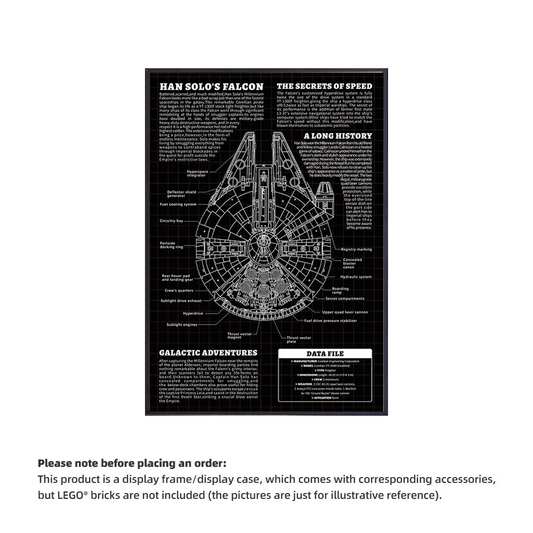 Wall Display frame for LEGO® Star Wars™ 75375 Millennium Falcon™(Model Not Included)