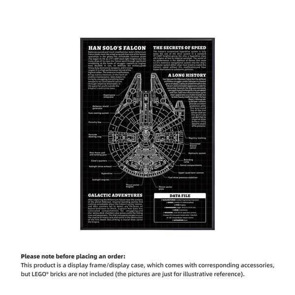 Wall Display frame for LEGO® Star Wars™ 75375 Millennium Falcon™(Model Not Included)