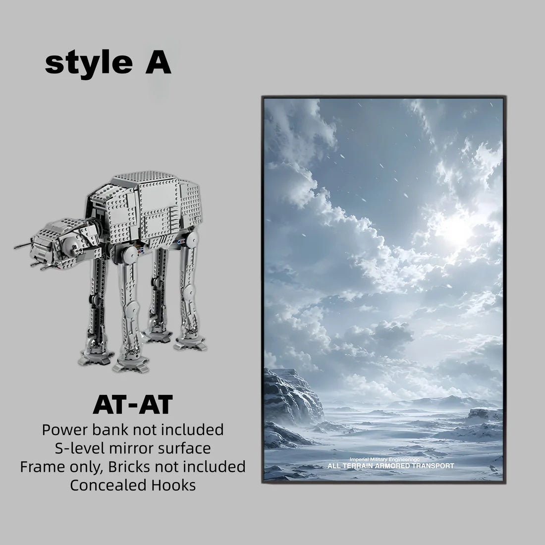 Wall Display Frame For LEGO® STAR WARS™ AT-AT™ 75288 (Model not included)