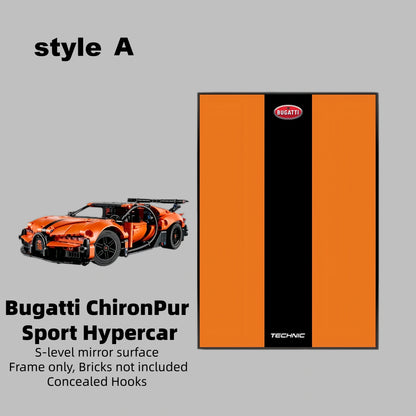 Wall Display Frame For LEGO® Technic™ Bugatti Chiron Pur Sport Hypercar Mid-Size Car 42222 (Model Not Included)