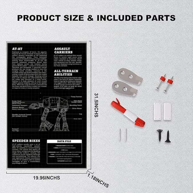 Wall Display Frame For LEGO® STAR WARS™ AT-AT™ 75288 (Model not included)