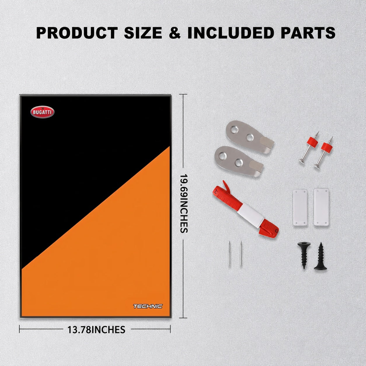 Wall Display Frame For LEGO® Technic™ Bugatti Chiron Pur Sport Hypercar Mid-Size Car 42222 (Model Not Included)