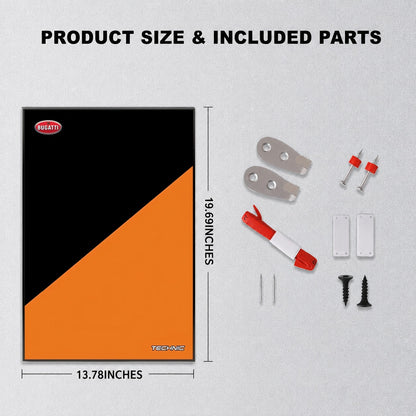 Wall Display Frame For LEGO® Technic™ Bugatti Chiron Pur Sport Hypercar Mid-Size Car 42222 (Model Not Included)