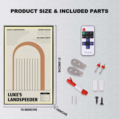Wall Display Frame for LEGO® Star Wars 75341 Luke Skywalker’s Landspeeder™(Model Not Included)
