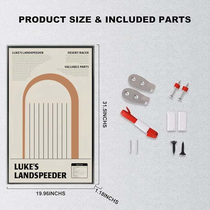Wall Display Frame for LEGO® Star Wars 75341 Luke Skywalker’s Landspeeder™(Model Not Included)