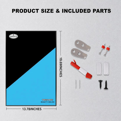 Wall Display Frame For LEGO® TECHNIC™ Bugatti Bolide Agile Blue Mid-Size Car 42162 (Model Not Included)