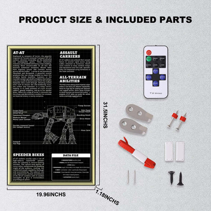 Wall Display Frame For LEGO® STAR WARS™ AT-AT™ 75288 (Model not included)
