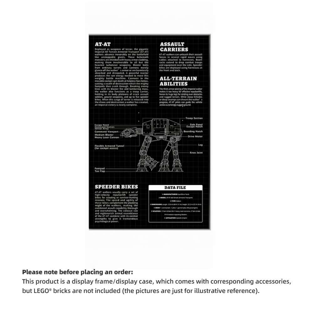 Wall Display Frame For LEGO® STAR WARS™ AT-AT™ 75288 (Model not included)
