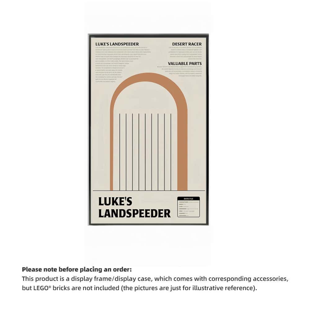 Wall Display Frame for LEGO® Star Wars 75341 Luke Skywalker’s Landspeeder™(Model Not Included)