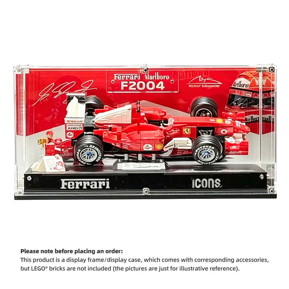 Display Case for LEGO® Icons 11375 Ferrari F2004 & Michael Schumacher