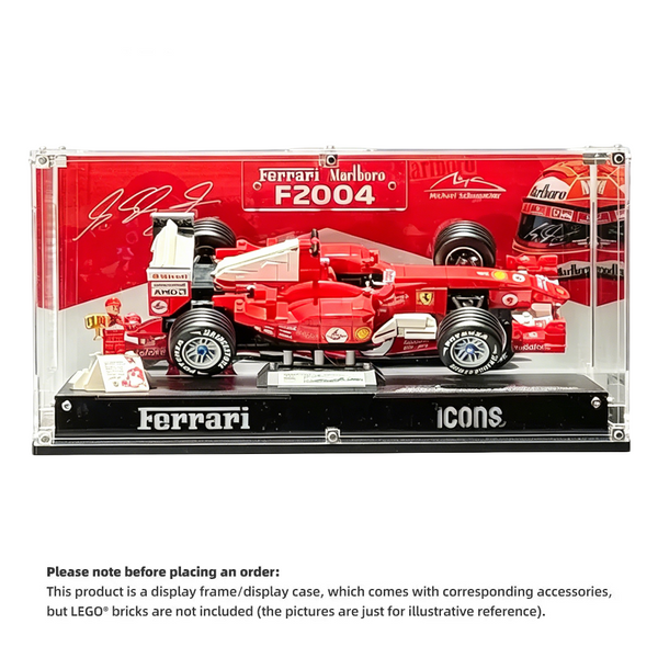 Display Case for LEGO® Icons 11375 Ferrari F2004 & Michael Schumacher