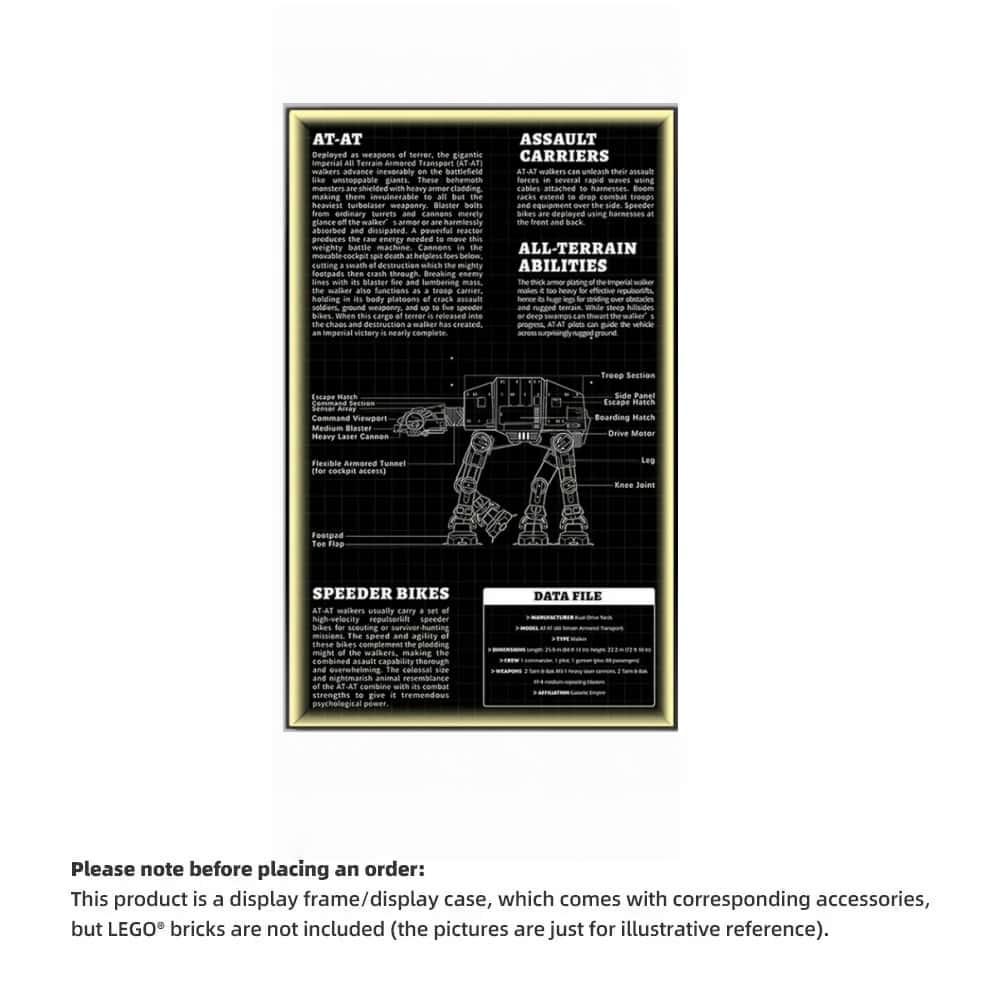 Wall Display Frame For LEGO® STAR WARS™ AT-AT™ 75288 (Model not included)