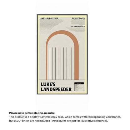 Wall Display Frame for LEGO® Star Wars 75341 Luke Skywalker’s Landspeeder™(Model Not Included)