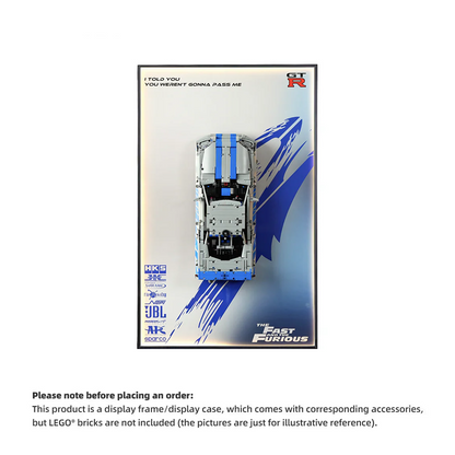 Wall Display Frame For LEGO® TECHNIC 42210 2 FAST 2 FURIOUS NISSAN SKYLINE GT-R (R34) CAR(Model Not Included)