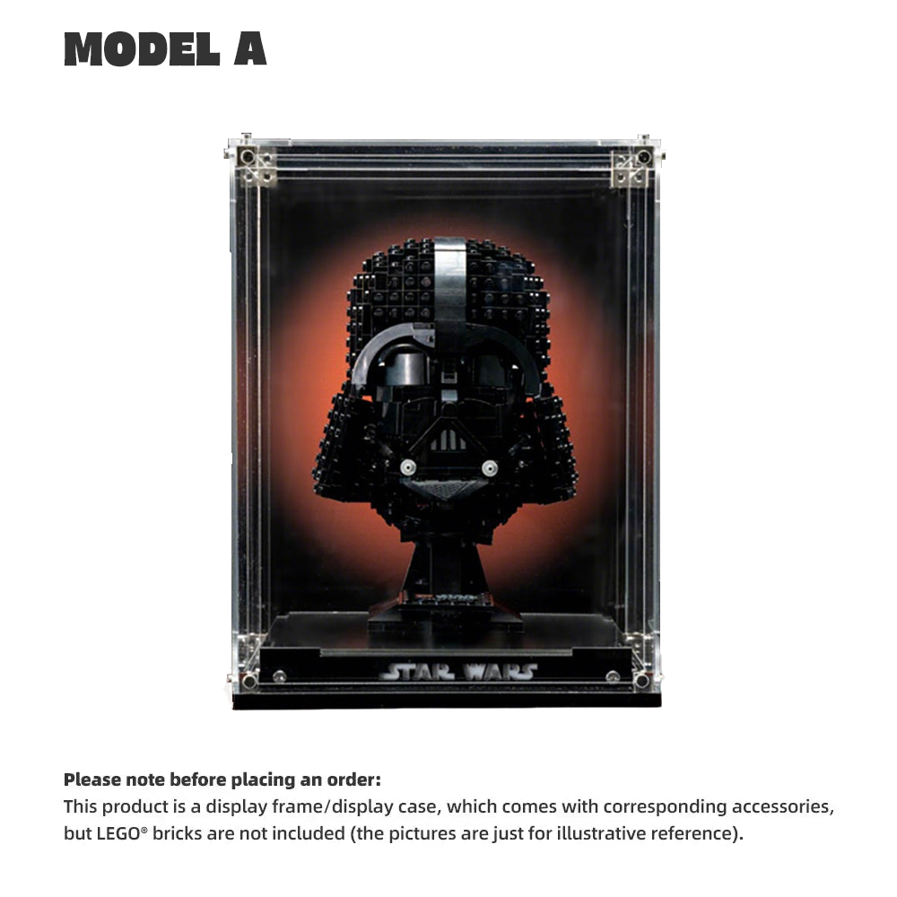 【PREMIUM】DISPLAY CASE FOR LEGO® STAR WARS HELMET SUPER ULTRA-HIGH TRANSLUCENT ACRYLIC
