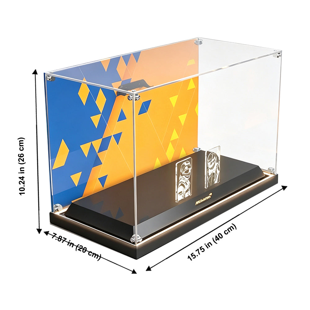 Display Case with LED Light Base for LEGO® Editions F1 Helmets – Lando Norris & Oscar Piastri (43023 & 43017 & 77251)