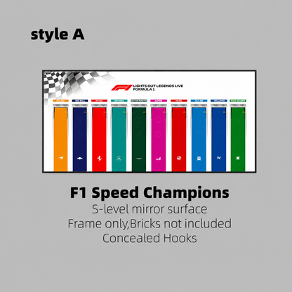 Wall Display Frame for LEGO® F1® Speed Champions F1 Cars Plus(Car not included)