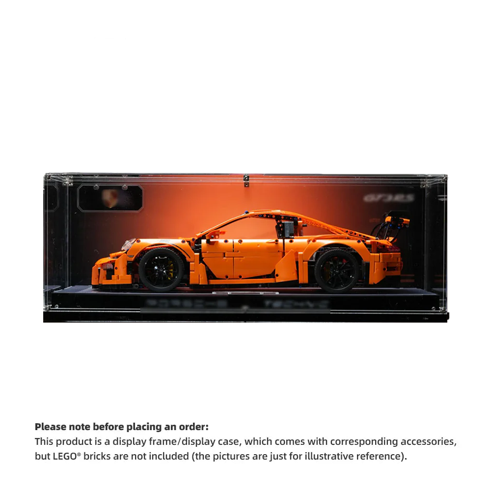 【PREMIUM】DISPLAY CASE FOR LEGO® TECHNIC™ PORSCHE 911 GT3 42056 ULTRA-HIGH TRANSLUCENT ACRYLIC