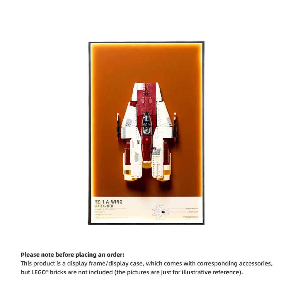Wall Display frame for LEGO® STAR WARS™ 75275 A-wing Starfighter™(Model Not Included)