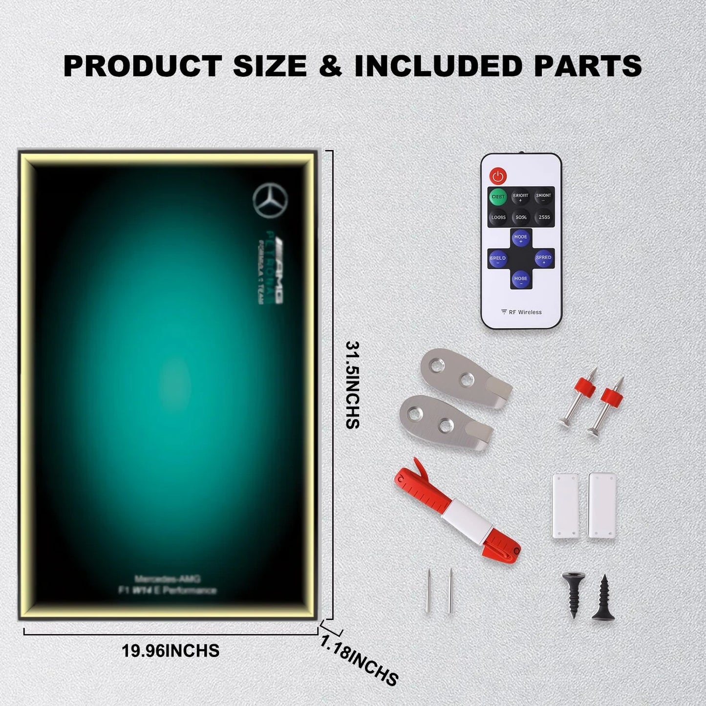 Wall Display Frame For LEGO® TECHNIC™ Mercedes AMG F1 42171(Model Not Included)