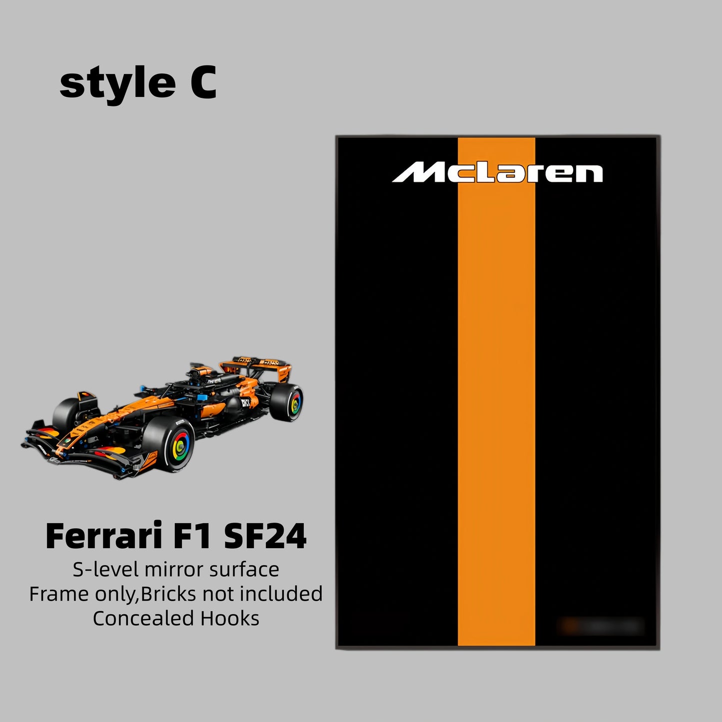 Wall Display Frame For LEGO® TECHNIC™ 42228 McLaren MCL39 F1® Car(Model Not Included)