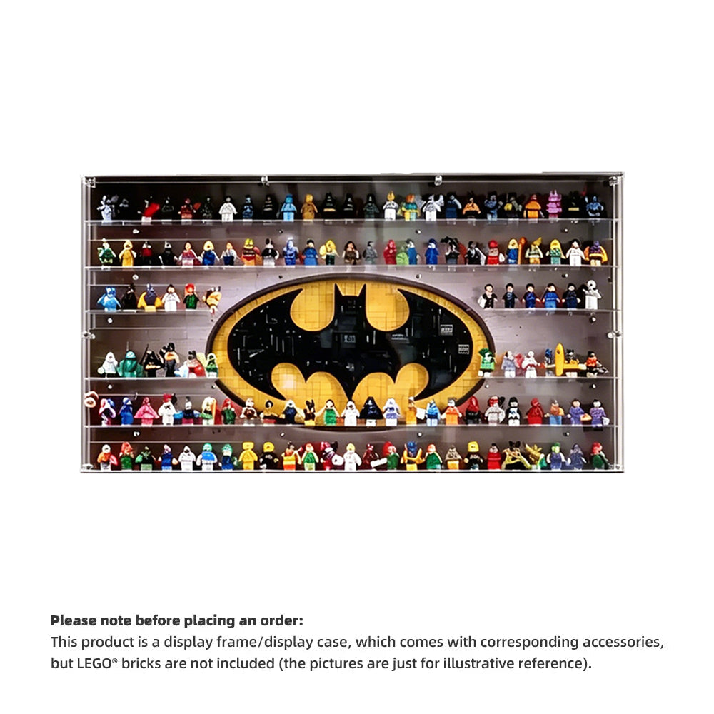 Acrylic Display Case for LEGO Batman Logo with Minifigure