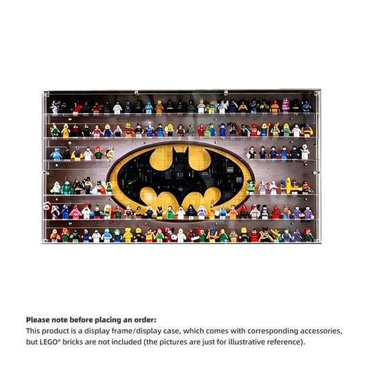 Acrylic Display Case for LEGO Batman Logo with Minifigure