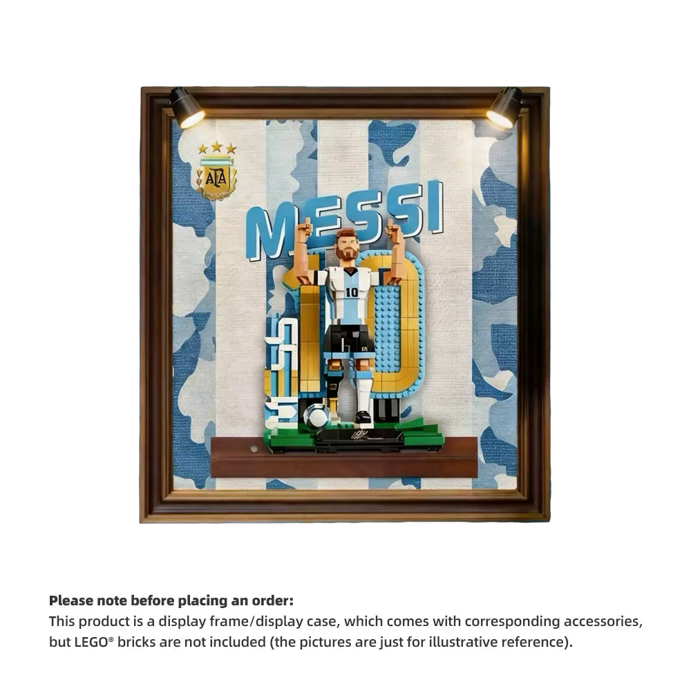 Wall Display Frame for LEGO® Editions Lionel Messi – Soccer Legend 43015 (Model Not Included)