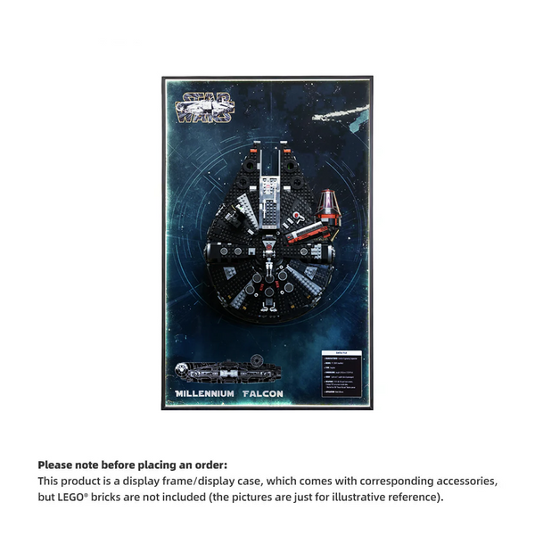 Display frame for LEGO® STAR WARS™ Dark Millennium Falcon 75389(Model Not Included)