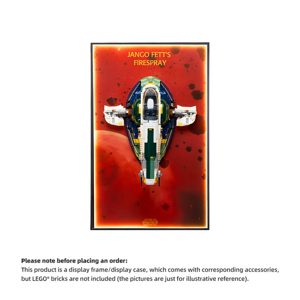 Wall Display frame for LEGO® STAR WARS™ 75409 Jango Fett's Firespray-Class Starship(Model Not Included)