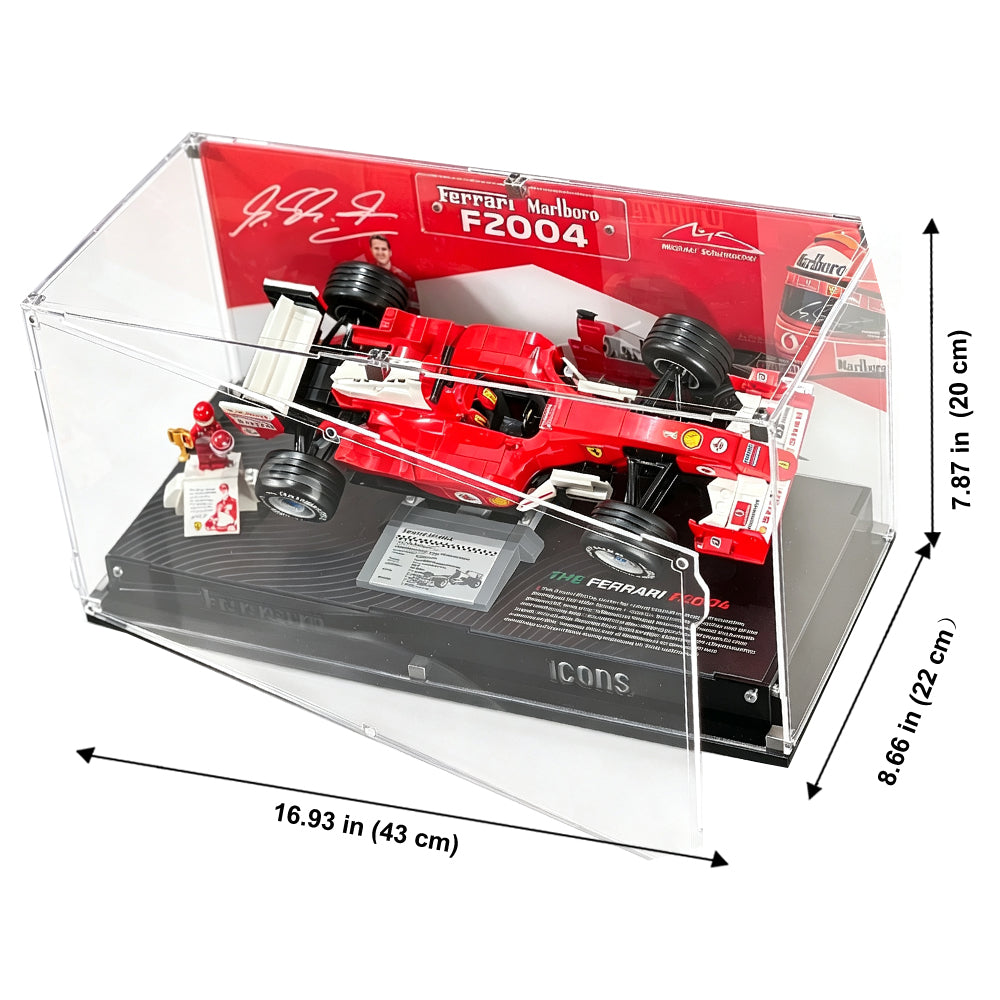 Display Case for LEGO® Icons 11375 Ferrari F2004 & Michael Schumacher