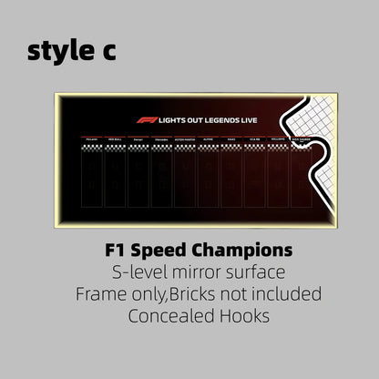 Wall Display Frame for LEGO® F1® Speed Champions F1 Cars Plus(Car not included)