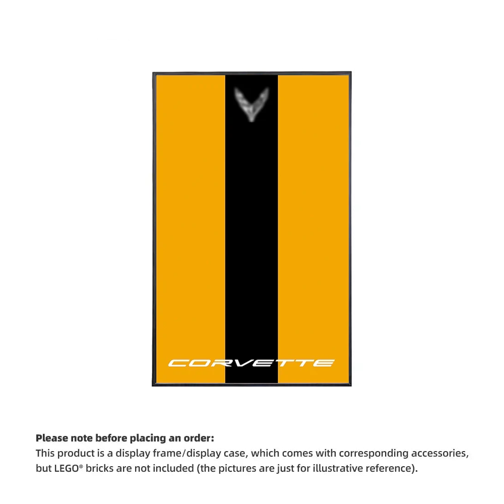 Wall Display Frame For LEGO® TECHNIC™ Chevrolet Corvette Stingray Mid-Size Car 42205 (Model Not Included)