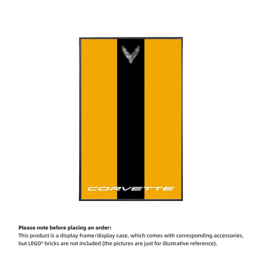 Wall Display Frame For LEGO® TECHNIC™ Chevrolet Corvette Stingray Mid-Size Car 42205 (Model Not Included)