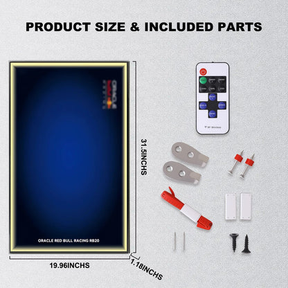 Wall Display Frame For LEGO® TECHNIC™ ORACLE RED BULL RACING RB20 F1 CAR 42206(Model Not Included)