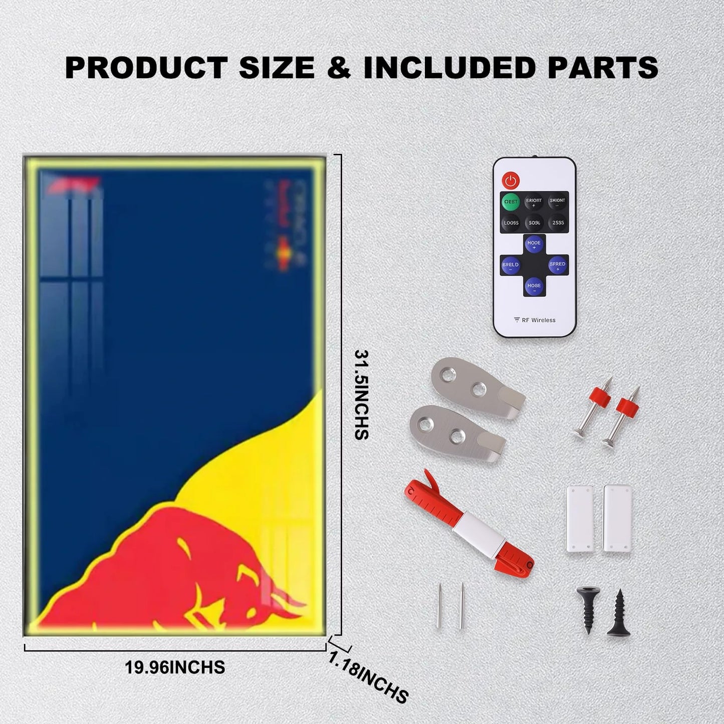 Wall Display Frame For LEGO® TECHNIC™ ORACLE RED BULL RACING RB20 F1 CAR 42206(Model Not Included)