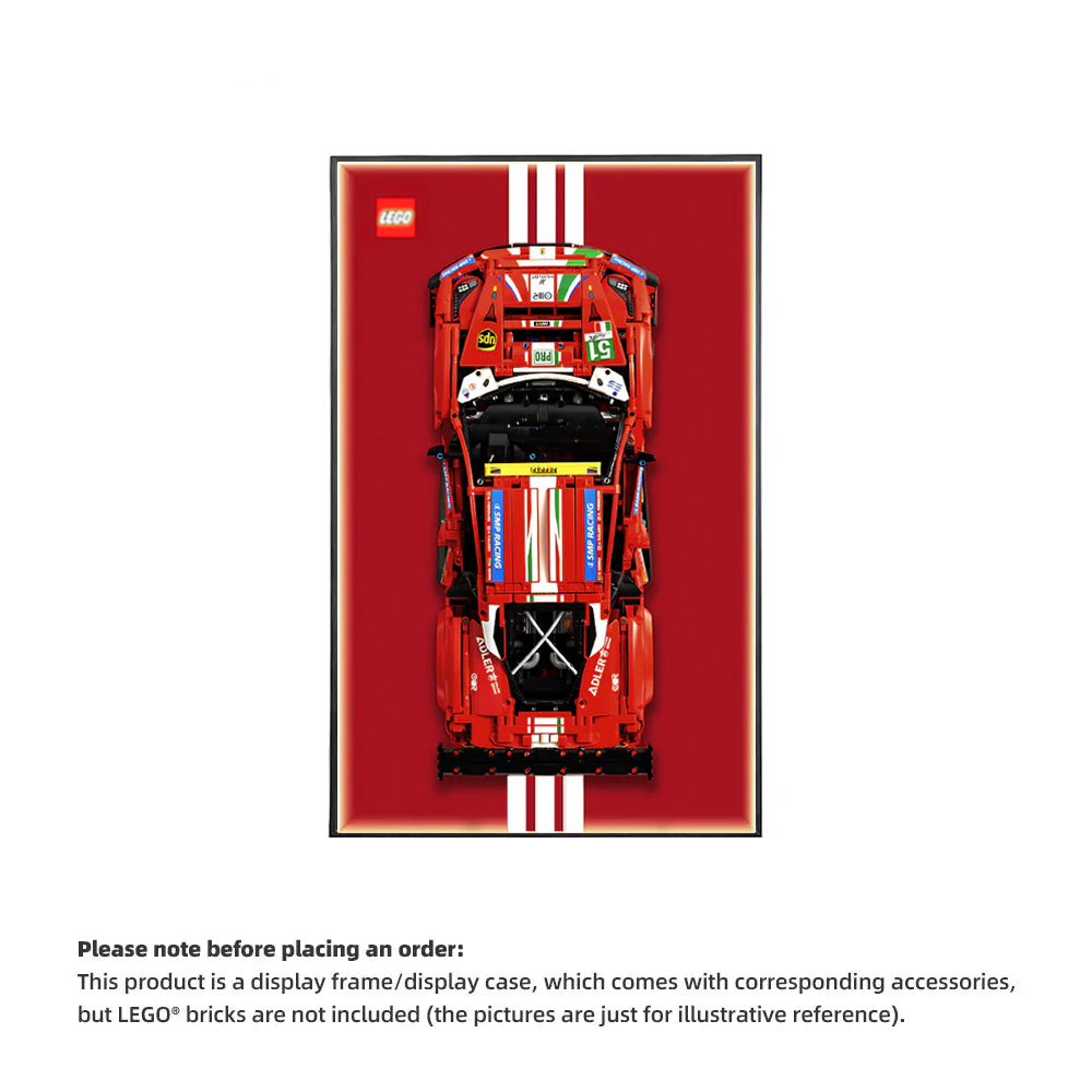 Car Display Wall Frame for LEGO® TECHNIC™ Ferrari 488 42125.(Model Not Included)