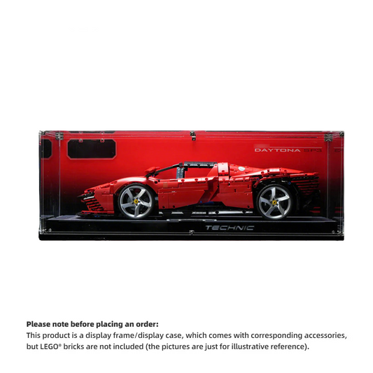 【PREMIUM】Display Case For LEGO® Ferrari Daytona SP3 42143 Ultra-high Translucent Acrylic.