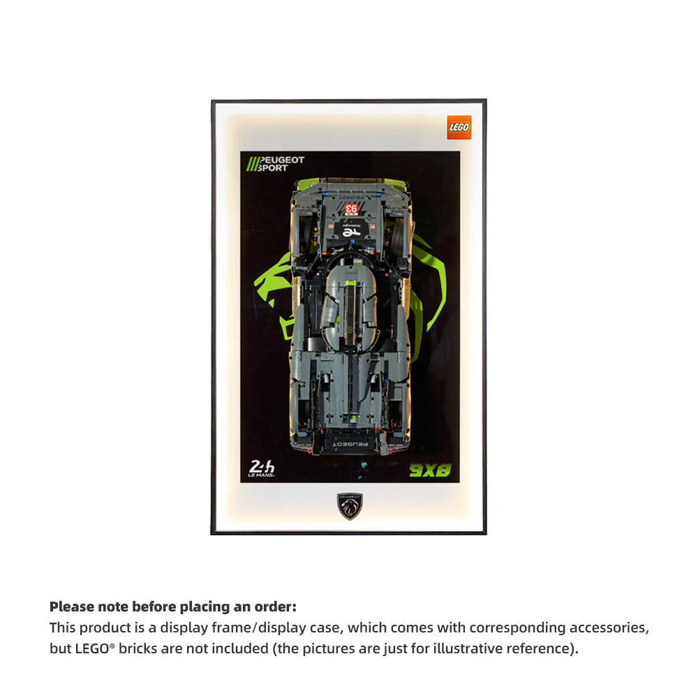 Wall Display Frame for LEGO® Technic™  42156 Peugeot 9X8 (Model Not Included)