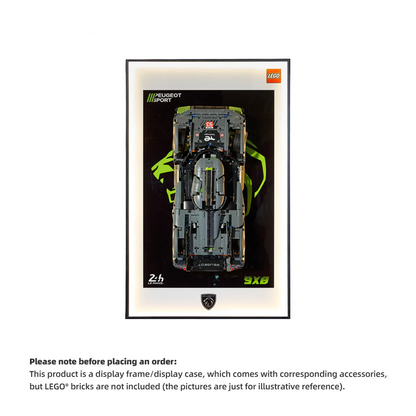 Wall Display Frame for LEGO® Technic™  42156 Peugeot 9X8 (Model Not Included)