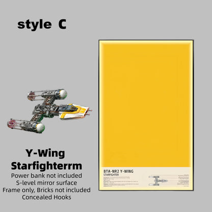 Wall Display Frame for LEGO® Star Wars 75181 Y-Wing Starfighter™(Model Not Included)